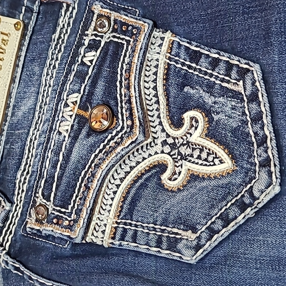 ROCK REVIVAL ENA EMBROIDERED RHINESTONES BOOT-CUT DENIM JEAN - Picture 2 of 16